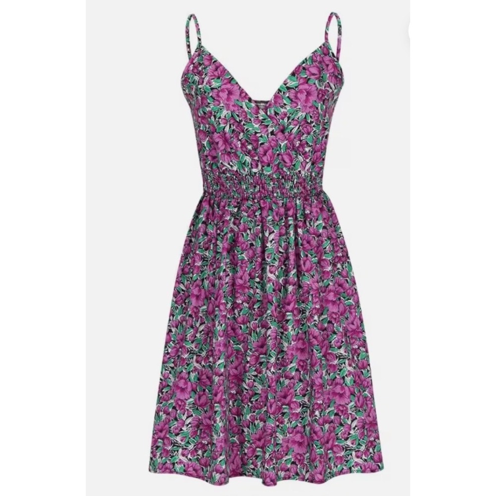 Yesfashion Floral Midi Dress Womens XL Magenta New With Tags